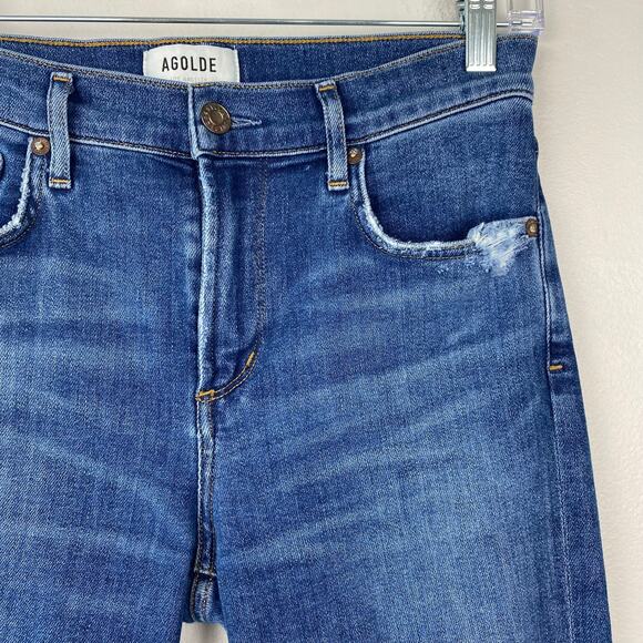 AGOLDE Sophie Mid Rise Ankle Jeans Skinny Leg Comfort Stretch Denim Size 28 - Picture 6 of 13